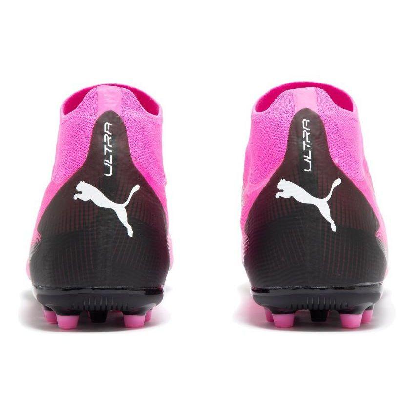 Puma Ultra Pro Round Toe Comfortable MG (Rubber Short Studs) Mid-Top Soccer Shoes Men Soccer Shoes Pink Black White 107752-01