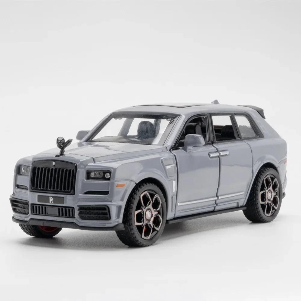 1:36 Scale Cullinan Toy Car Model Alloy Diecast Rubber Tires Sound Light Pull Back Simulation Toy Vehicles Models for Adult Toys
