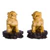 Дерево деревянный лев искусство удачи натуральный самшит дерево деньги удача фэн-шуй товары и женщина [dsdsad] резьба, лев, (собака-охранник) амулет, животное, украшение,