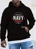 United States Navy Veteran Pride Plus Size hoodie - Black with Red & White Stars