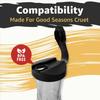 2Pcs Black Salad Dressing Cruet Lids Silicone Durable Bottle Cap Replacement 5.8cm Diameter Mouth Replacement Lids