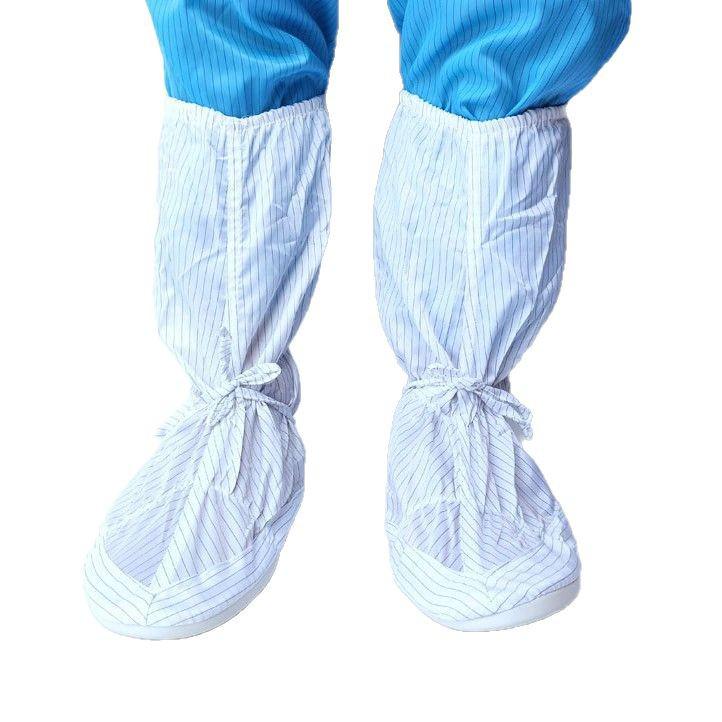 Blue & White Anti-static High-top Work Shoes with Soft Sole