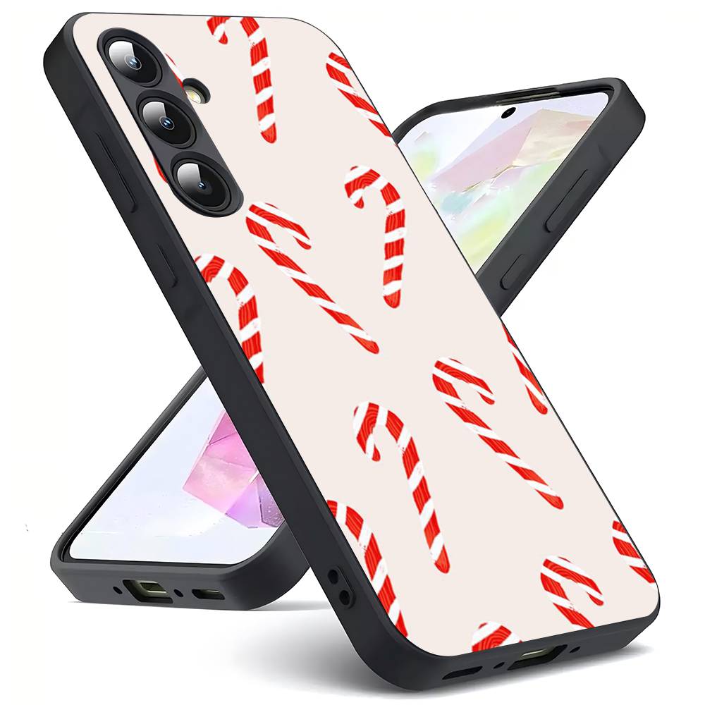 Леденцы-трости Для Samsung Galaxy S25 S24 S23 Ultra S22 S21 Plus S20 Черный Мягкий Силиконовый Защитный Чехол