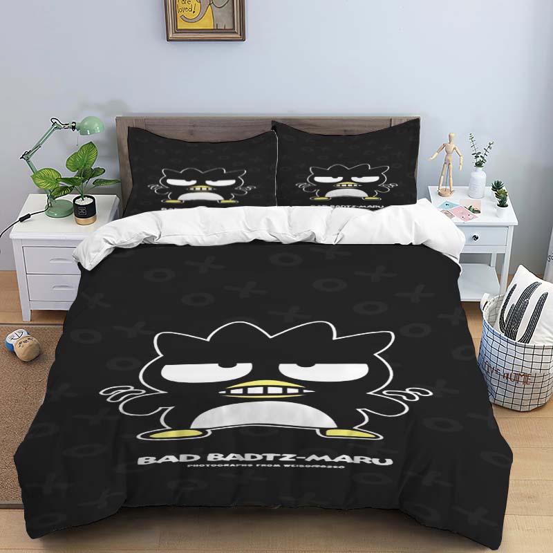 BADBADTZ-MARU 3-piece cartoon bedding set, exquisite adult and children's bedding set, suitable for double and single beds, larg