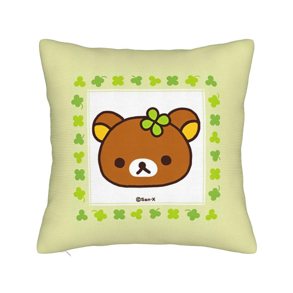 Мультяшная наволочка для подушки Rilakkuma Мультяшный медведь Полиэстер Подушка-плед Забавная наволочка