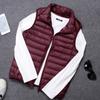 Autumn and Winter Men's Casual Lightweight Down Vest Down Warm Solid Sleeveless Jacket Men's Portable Pocket Vest