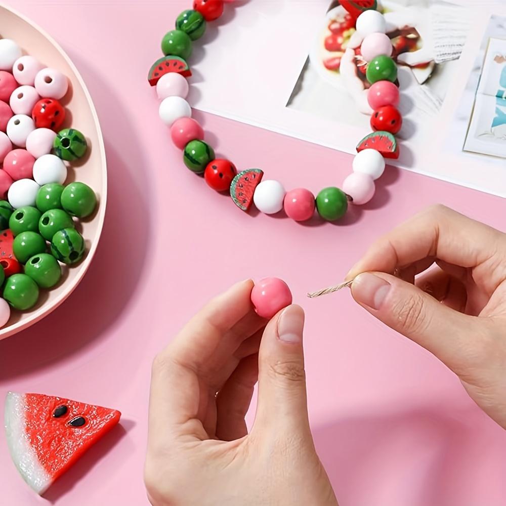 10/30/50 шт. арбузного цвета деревянные бусины 16 мм разноцветные деревянные бусины натуральные цветные круглые бусины ожерелье браслет изготовление ювелирных изделий украшение для дома