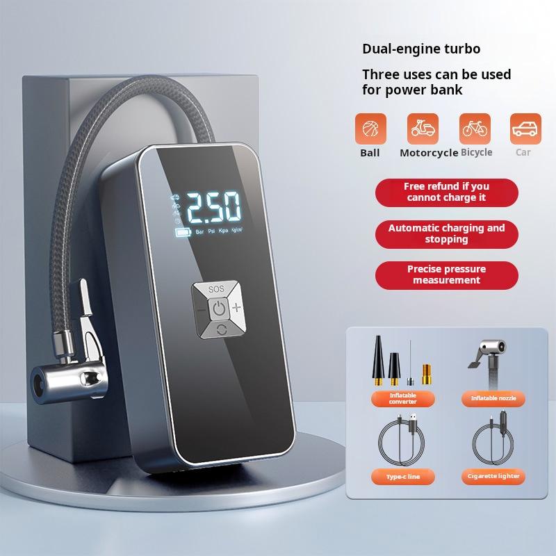 Car Mounted Inflation Pump Wireless Portable Inflator Intelligent Digital Display Tire Inflation Pump Fast Charging