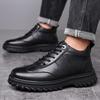 Зимние теплые хлопковые ботинки с высоким верхом для мужчин, модные, противоскользящие, повседневные, на платформе, бархатные, с противоскользящей подошвой, ботинки с высоким верхом для улицы