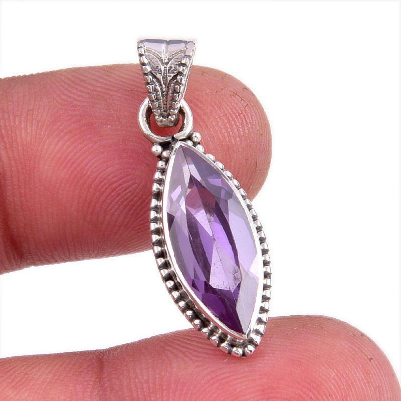 Natural Alexandrite Gemstone 925 Solid Sterling Silver Gift Pendant 1.25" T8c33