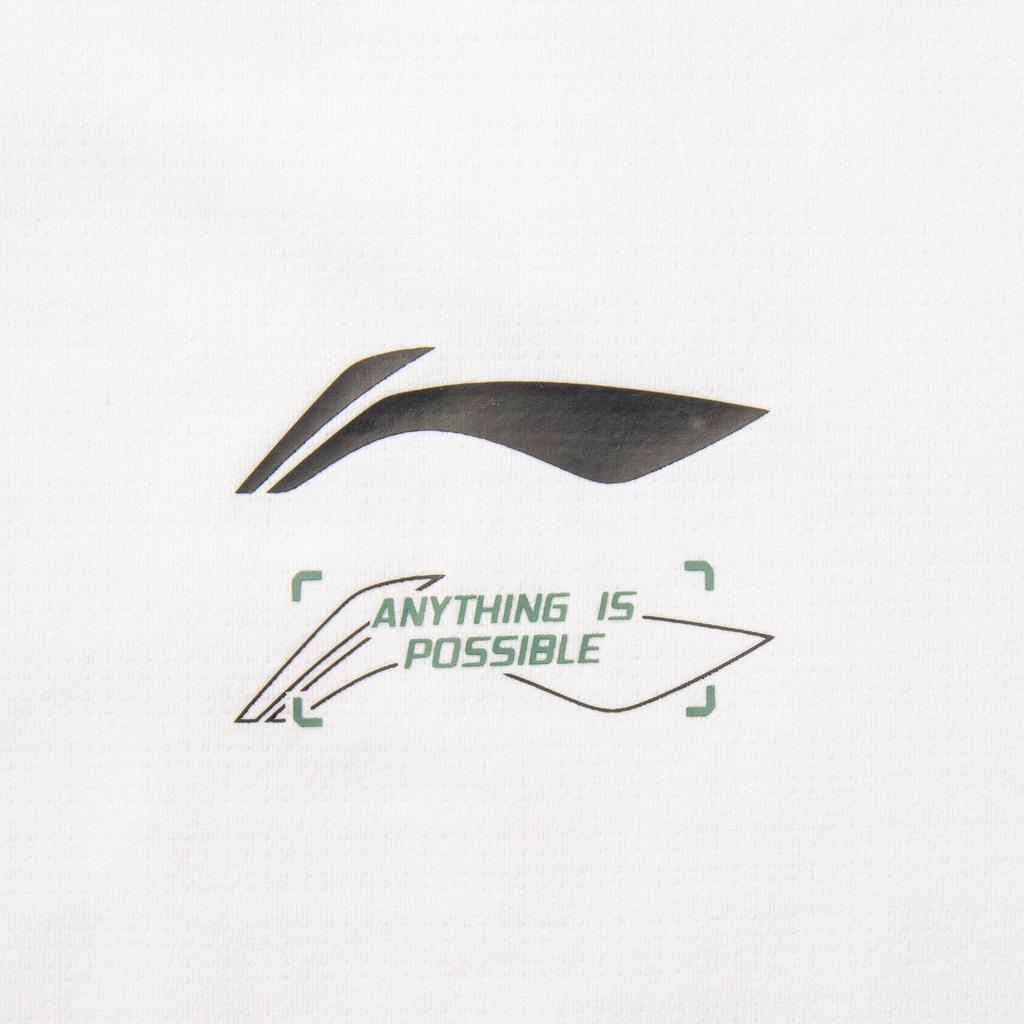 Li-Ning Quick-Dry Simple Letter Logo Print Comfortable Round Neck Short Sleeve T-Shirt Men Tops Standard-White ATSV399-8