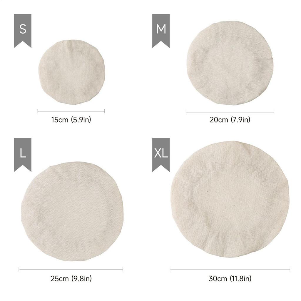 4 шт. Эластичные тканевые крышки для банок Многоразовые эластичные обертки для мисок Тканевые крышки для хранения продуктов Для закваски Хлебопекарные