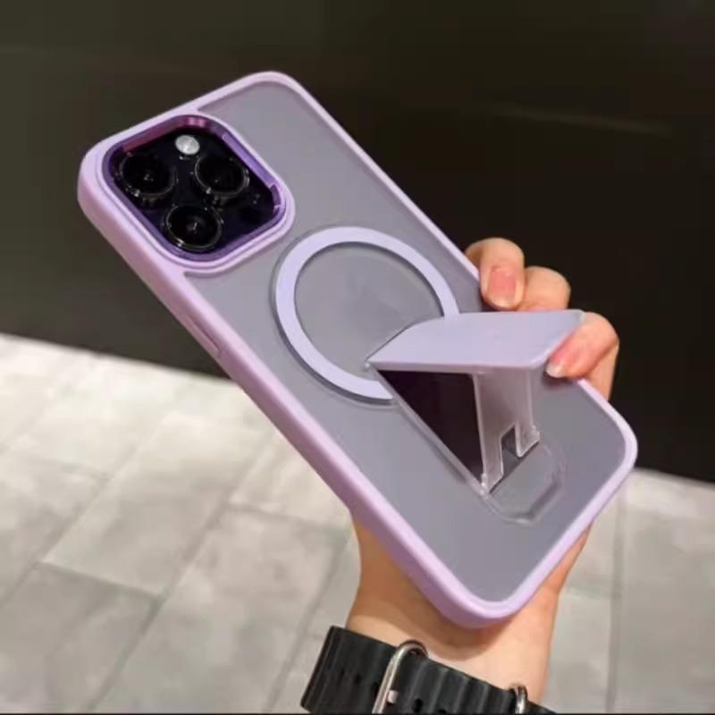 Hidden Folding Bracket New Magnetic Suction Suitable for Apple 16proMax Mobile Phone Case 15 Matte IPhone 13 Couple