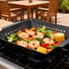 Large Capacity Barbecue Grill Pan Non-Stick Coated Roasting Fish Plate Grill Basket  Picnic