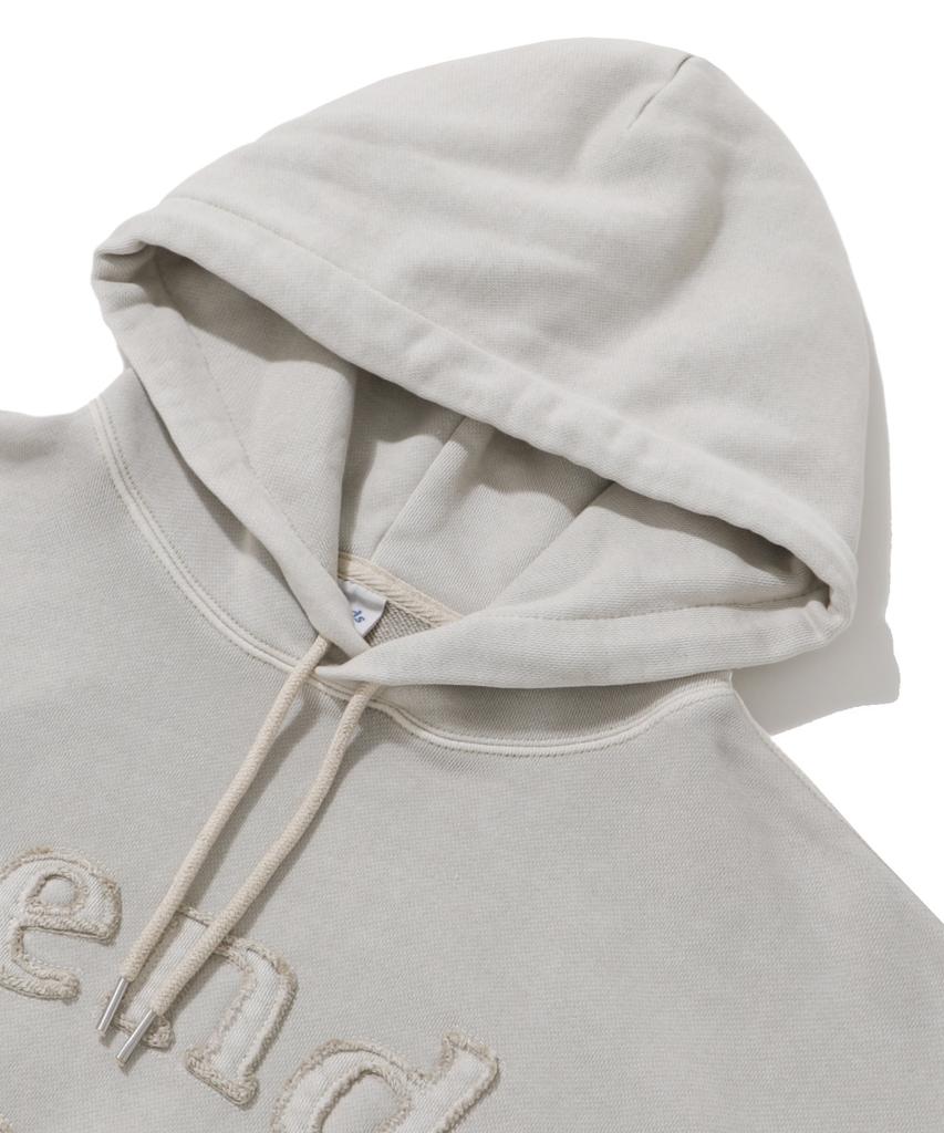 [M~4XL] Худи с пигментным логотипом Arch_Овсяный Бежевый