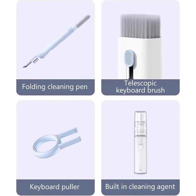 7 в 1 набор щеток для чистки клавиатуры компьютера, очистка экрана, многофункциональные инструменты для чистки чехла гарнитуры, распылитель для очистки пепла
