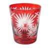 Nostalgia Kiriko Glass Flower Current Model J-kitchens Cup, 80xH90mm, 280cc, Pattern, Red, Bisho,