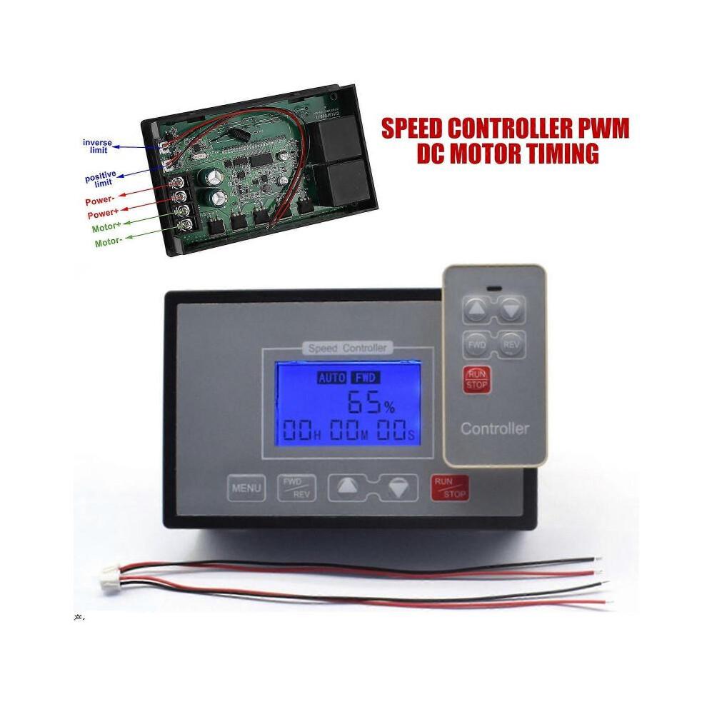 60A PWM Контроллер скорости двигателя постоянного тока с ЖК-дисплеем и дистанционным управлением, регулируемая скорость, таймер и реверсивное вращение js