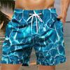 Personality Seawater 3D Printed Shorts Men's Hawaii Swim Shorts Summer Casual Vacation Beach Trunks Kids Oversized