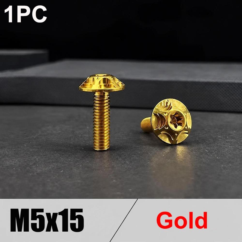M5/M6 x15mm Titanium Bolts Titanium Decorative Bolts Durable Motorcycle Screw