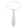 Charm Rhinestone Tassel Necklace Exaggerated Crystal Chain Choker Tie Shape Necklace  Party