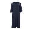 Long Button-down Dress V-neck Sleeves with Lace Rouba Woman