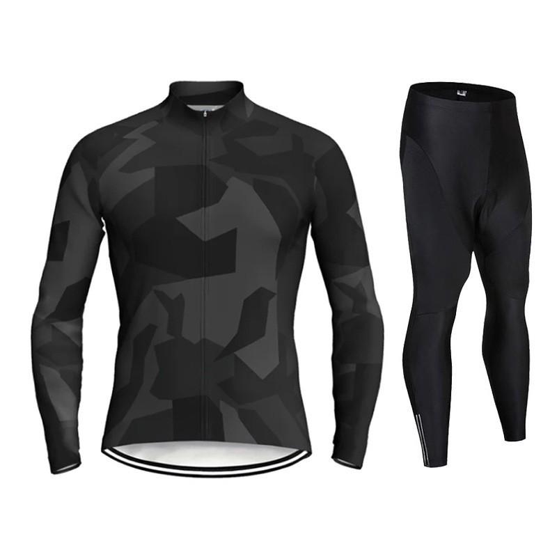 Long Sleeve Cycling Jersey Set Unisex Breathable Training Wear