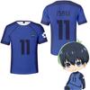 2024 Azul Bloqueio T Camisa Anime Time De Futebol 3d Impresso Solto Camiseta Casual Moda Manga Curta Camiseta Masculina Para Crianças Camisetas