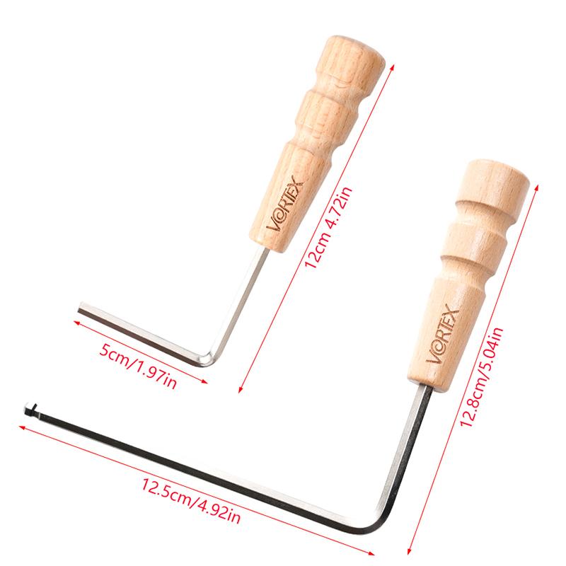 Набор шестигранных ключей для гитары 4 мм/5 мм - удлиненный ключ с деревянной ручкой для обслуживания грифа, инструмент с удобным захватом для легкой регулировки анкерного стержня.