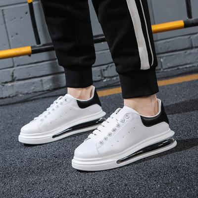 Модные корейские уличные мужские туфли в стиле casual, оригинальные кожаные туфли, черные, белые, на плоской подошве, удобные кроссовки с воздушной подушкой, мужская обувь