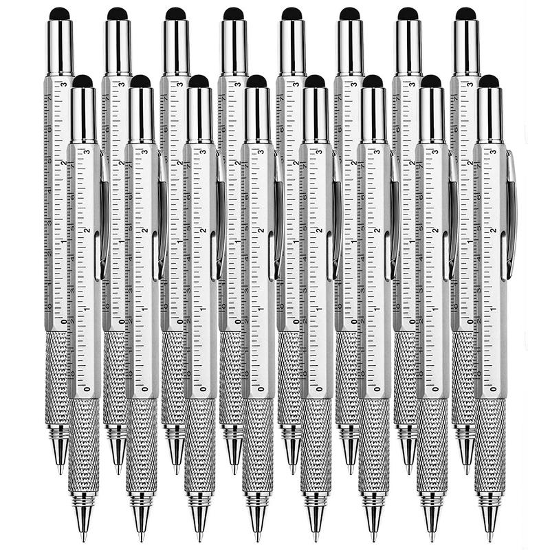 16 шт. 6 в 1 шариковая ручка-стилус с уровнем линейка отвертка инструмент офис школьные принадлежности ручной инструмент