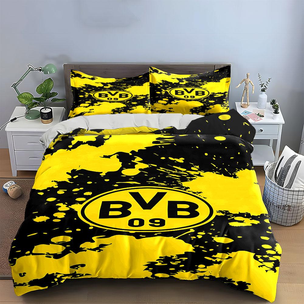 Yellow-black splatter with BVB. Bedding sets Duvet cover sets Duvet covers Pillowcases(1 * Duvet Cover 2 * Pillowcases, without duvet insert)