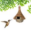 Плетеное вручную гнездо для птиц из натуральной травы, подвесной птичий домик, подвесной домик для колибри, сад