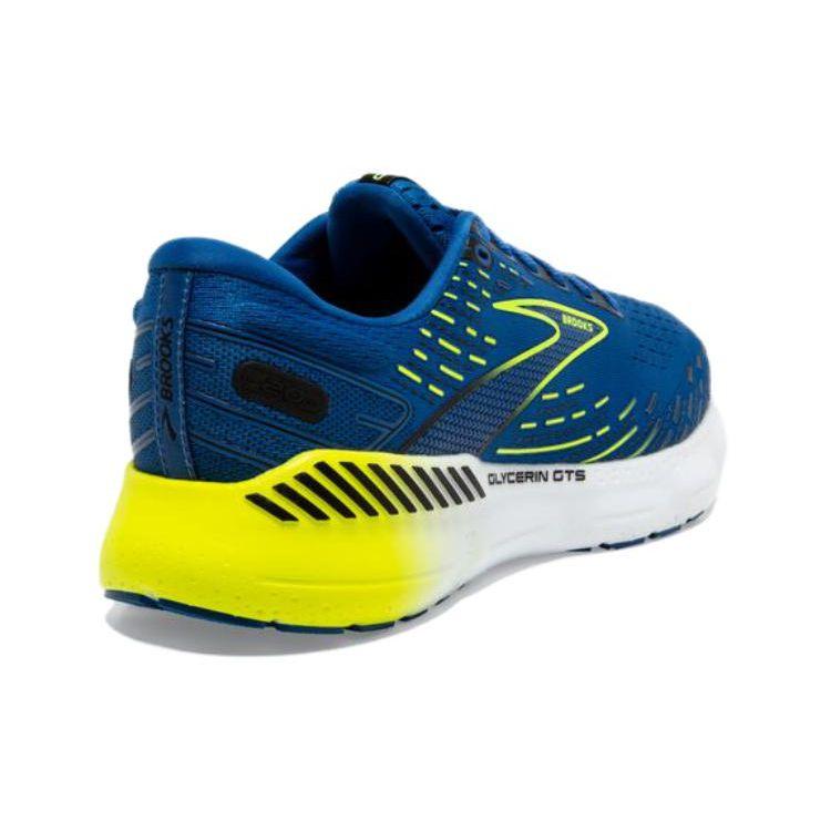 Brooks Кроссовки для бега Glycerin GTS Удобные Повседневные Нескользящие Прочные Низкие Мужские кроссовки Синий Желтый 110383-482