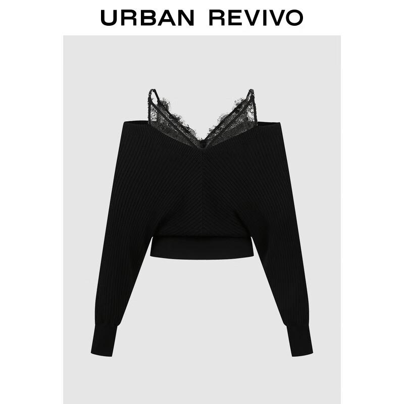Женский вязаный кроп-топ-ками с кружевной отделкой UR