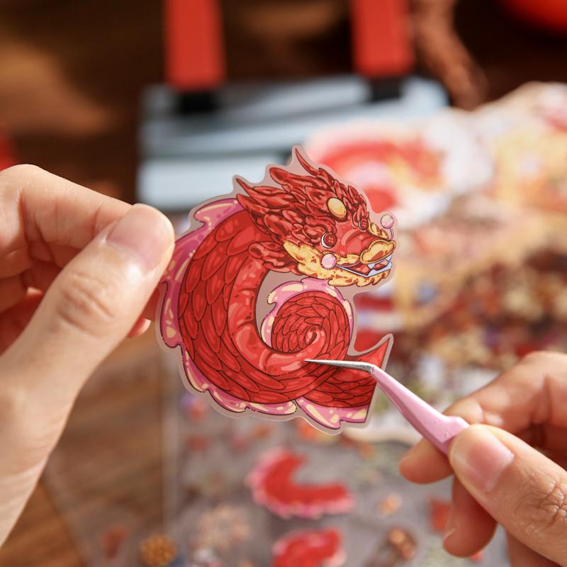 4sheets/bag Original New Year Of 3D Landscape Stickers For Decoration Collage Landscape Hand Account DIY Stickers Decorative