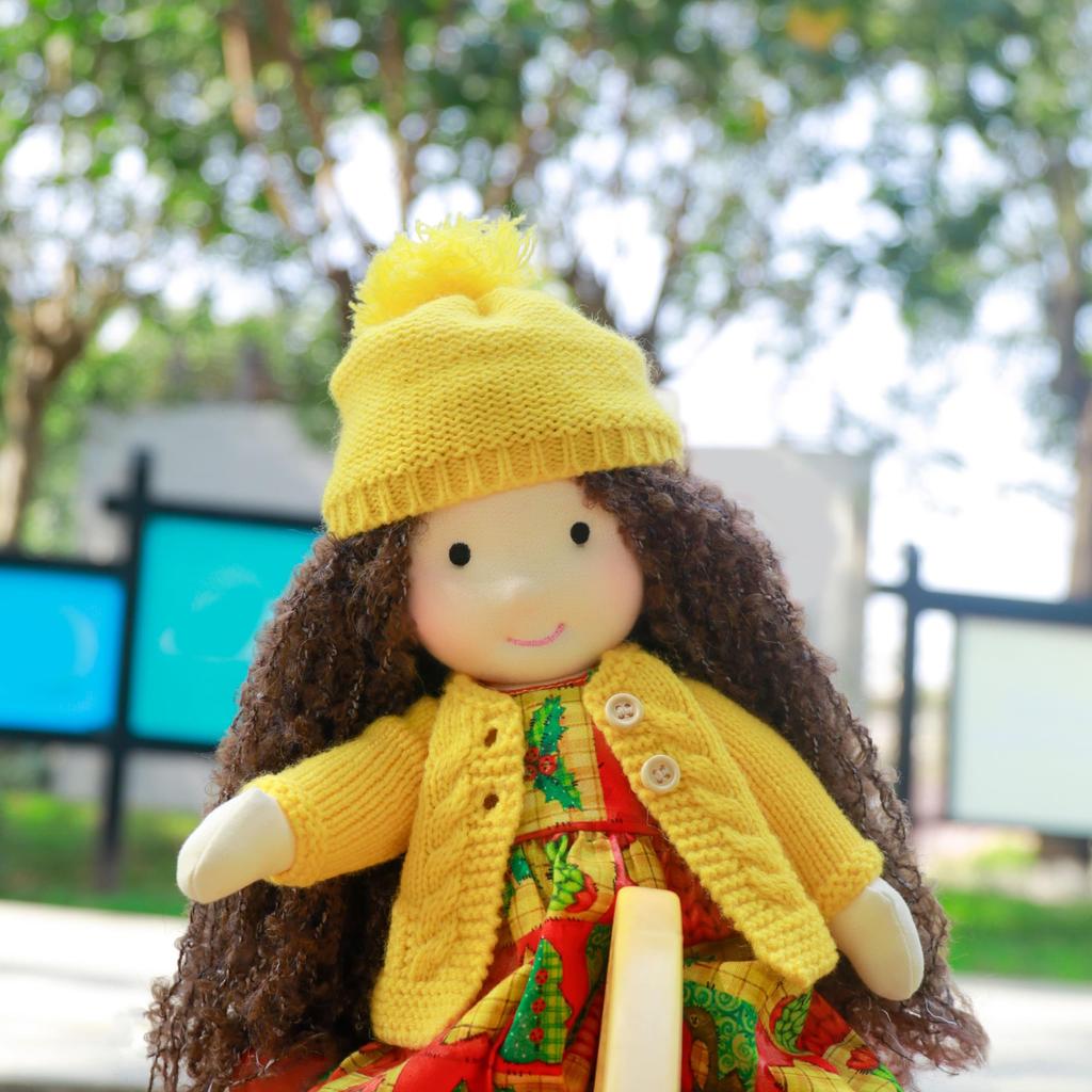 BlissfulPixie Waldorf Ручная работа Ариана Милая Плюшевая Девочка Идеально подходит для детей Кукла, Кукла, 30 см, Мягкая, Кукла,