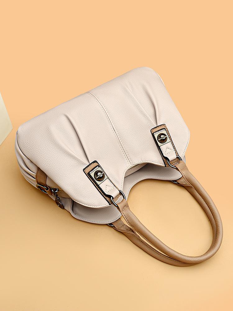 Fashion Soft Leather Handbag Large Capacity Women'S Bag Women'S Shoulder Messenger Bag Leather Texture