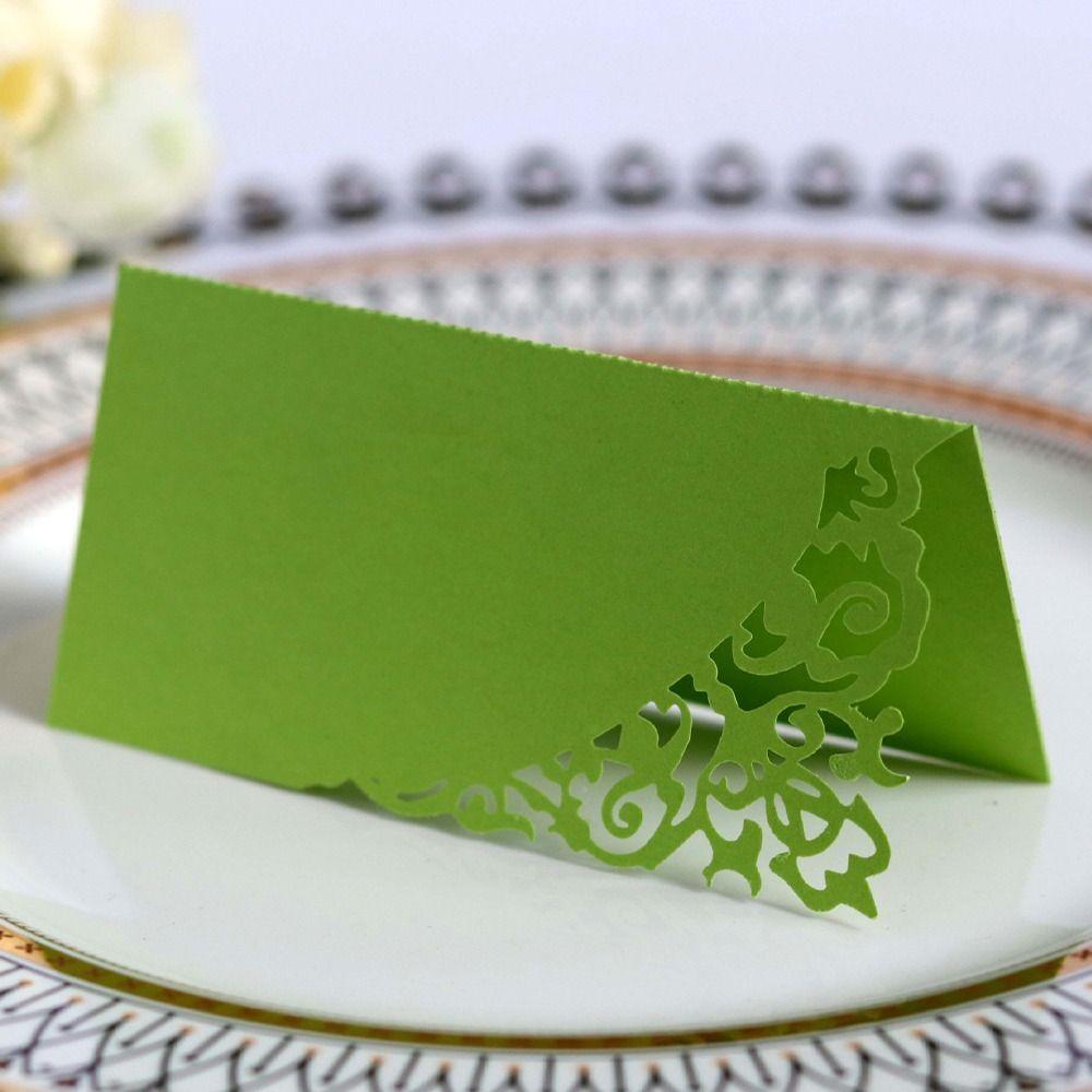 10 шт. Свадебные настольные карточки с лазерной резкой, пустые бумажные карточки с номером и именем, складные, элегантные карточки с номером места, для банкетных столов