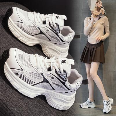 Легкие с толстой подошвой, увеличивающие рост, сетчатые дышащие поп-кроссовки, повседневные кроссовки