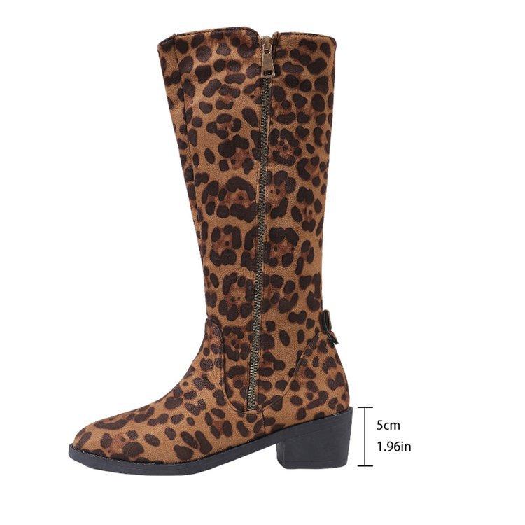Женские сапоги до колена с боковой молнией, застегивающиеся на заостренный носок, ботинки в стиле вестерн, обувь на осень-зиму, толстый блочный каблук, широкие высокие икры, длинные сапоги для женщин