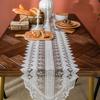Кружевной белый настольный флаг, украшение стола, длинный чайный столик, вышитый шкафчик для обуви в стиле принцессы, выдолбленный настольный флаг
