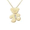 Children's Pendant - LÉA &; ARTHUR - BEAR - Yellow Gold Plated - 925 Silver - Letter I