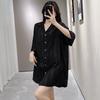 1011 spring and summer solid color pajamas women's thin ice silk sexy nightgown lace backless suspender loungewear