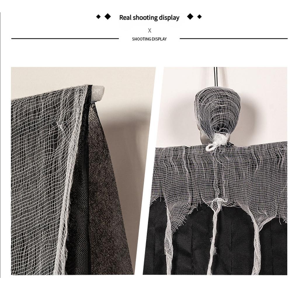 Realistic Skeleton Cloth Hanging Decoration For Halloween Yard Party Outdoor Scary Ghost Scene Setup With Durable Plastic Fabric Material