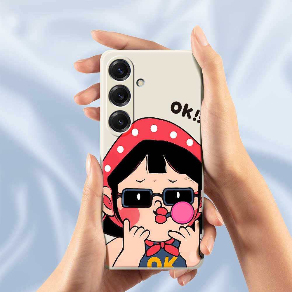 For Samsung Galaxy S25 Case Cute Kid Pattern Printing Straight Edge TPU Phone Back Cover