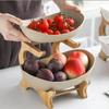 Table Plates Dinnerware Kitchen Fruit Bowl with Floors Partitioned 2/3 Layer Dried Fruit Bowl Basket Candy Cake Wooden Plates