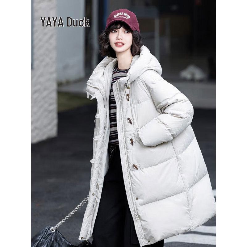Yaya Женский длинный пуховик с капюшоном