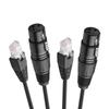 CERRXIAN 2-Piece 3-Pin XLR To RJ45 Cable, XLR Female To RJ45 Male Converter Cable, 30cm, for DMX Cables, Speakers, Amplifiers, KTV Equipment, and