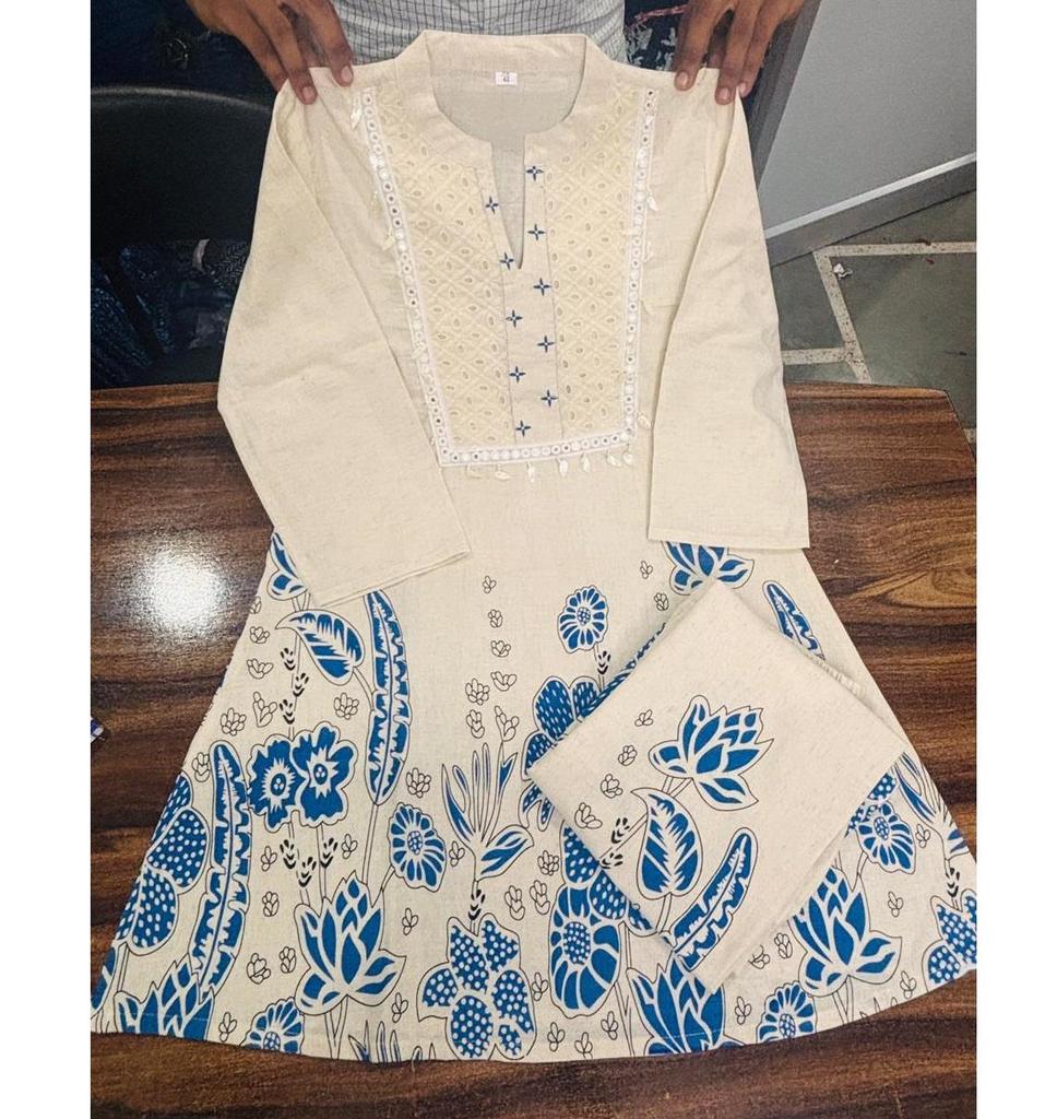 Женский дизайнерский хлопковый слаб курти, брюки и шнур, комплект, индийская болливудская этническая одежда, топ, туника, набор курты